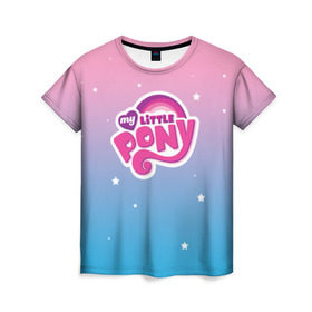 Женская футболка 3D с принтом My Little Pony в Кировске, 100% полиэфир ( синтетическое хлопкоподобное полотно) | прямой крой, круглый вырез горловины, длина до линии бедер | Тематика изображения на принте: dash | rainbow