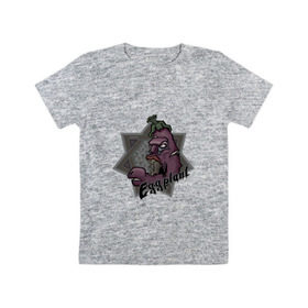 Детская футболка хлопок с принтом ЗомбиБаклажан в Кировске, 100% хлопок | круглый вырез горловины, полуприлегающий силуэт, длина до линии бедер | арт | баклажан | веган | звезда | зомби | мультик | овощи | череп