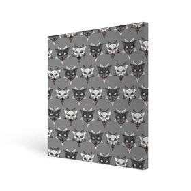 Холст квадратный с принтом Злые котики в Кировске, 100% ПВХ |  | дьявол | звезда | кот | котик | кошка | милота | пентаграмма | серый | юмор