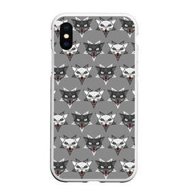 Чехол для iPhone XS Max матовый с принтом Злые котики в Кировске, Силикон | Область печати: задняя сторона чехла, без боковых панелей | дьявол | звезда | кот | котик | кошка | милота | пентаграмма | серый | юмор