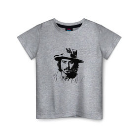 Детская футболка хлопок с принтом джони депп в Кировске, 100% хлопок | круглый вырез горловины, полуприлегающий силуэт, длина до линии бедер | Тематика изображения на принте: депп | джони | джонни