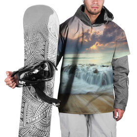Накидка на куртку 3D с принтом Берег 3 в Кировске, 100% полиэстер |  | берег | вода | камни | море | небо | природа | скалы