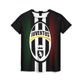 Женская футболка 3D с принтом Juventus FC в Кировске, 100% полиэфир ( синтетическое хлопкоподобное полотно) | прямой крой, круглый вырез горловины, длина до линии бедер | juve | италия | клуб | фк | футбол | футбольный | ювентус