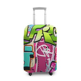 Чехол для чемодана 3D с принтом Граффити в Кировске, 86% полиэфир, 14% спандекс | двустороннее нанесение принта, прорези для ручек и колес | балон | граффити | краски | молодежь | рисунок | стена | стиль | улица | уличный образ