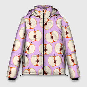 Мужская зимняя куртка 3D с принтом Молодильные яблочки в Кировске, верх — 100% полиэстер; подкладка — 100% полиэстер; утеплитель — 100% полиэстер | длина ниже бедра, свободный силуэт Оверсайз. Есть воротник-стойка, отстегивающийся капюшон и ветрозащитная планка. 

Боковые карманы с листочкой на кнопках и внутренний карман на молнии. | Тематика изображения на принте: life in da trash | vogue | алена двойченкова | вог | двойченкова | егор дружинин | мига | мигель | молодильные яблочки | персики | танцы | танцы на тнт | тнт | яблоки | яблочки
