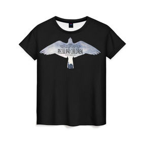 Женская футболка 3D с принтом Дом странных детей Мисс Перегрин в Кировске, 100% полиэфир ( синтетическое хлопкоподобное полотно) | прямой крой, круглый вырез горловины, длина до линии бедер | дом странных детей
