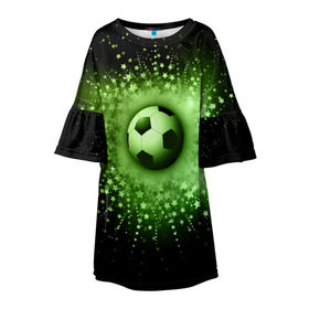 Детское платье 3D с принтом Футбольный мяч 4 в Кировске, 100% полиэстер | прямой силуэт, чуть расширенный к низу. Круглая горловина, на рукавах — воланы | Тематика изображения на принте: игра | кубок | мяч | спорт | футбол