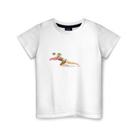 Детская футболка хлопок с принтом Волейбол геометрия в Кировске, 100% хлопок | круглый вырез горловины, полуприлегающий силуэт, длина до линии бедер | полигоны