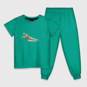 Детская пижама хлопок с принтом Волейбол геометрия в Кировске, 100% хлопок |  брюки и футболка прямого кроя, без карманов, на брюках мягкая резинка на поясе и по низу штанин
 | полигоны