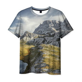 Мужская футболка 3D с принтом Свежий воздух в Кировске, 100% полиэфир | прямой крой, круглый вырез горловины, длина до линии бедер | горы. природа | красота | пейзаж | свежесть | скалы