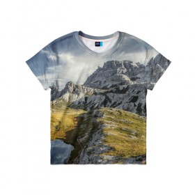 Детская футболка 3D с принтом Свежий воздух в Кировске, 100% гипоаллергенный полиэфир | прямой крой, круглый вырез горловины, длина до линии бедер, чуть спущенное плечо, ткань немного тянется | горы. природа | красота | пейзаж | свежесть | скалы