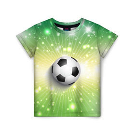 Детская футболка 3D с принтом Футбольный мяч 3 в Кировске, 100% гипоаллергенный полиэфир | прямой крой, круглый вырез горловины, длина до линии бедер, чуть спущенное плечо, ткань немного тянется | игра | кубок | мяч | спорт | футбол
