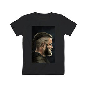 Детская футболка хлопок с принтом Ragnar Lodbrock в Кировске, 100% хлопок | круглый вырез горловины, полуприлегающий силуэт, длина до линии бедер | ragnar lodbrock | vikings | викинги | рагнар лодброк