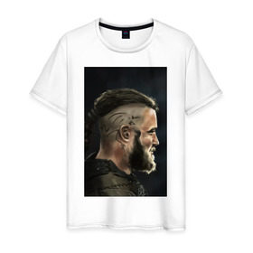 Мужская футболка хлопок с принтом Ragnar Lodbrock в Кировске, 100% хлопок | прямой крой, круглый вырез горловины, длина до линии бедер, слегка спущенное плечо. | ragnar lodbrock | vikings | викинги | рагнар лодброк