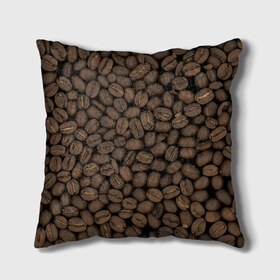 Подушка 3D с принтом Кофейные зёрна в Кировске, наволочка – 100% полиэстер, наполнитель – холлофайбер (легкий наполнитель, не вызывает аллергию). | состоит из подушки и наволочки. Наволочка на молнии, легко снимается для стирки | Тематика изображения на принте: coffee | coffee grains | grains | кофе | кофейные зёрна