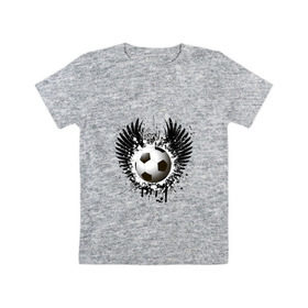 Детская футболка хлопок с принтом Футбольный мяч с крыльями в Кировске, 100% хлопок | круглый вырез горловины, полуприлегающий силуэт, длина до линии бедер | грандж | игра | крылья | кубок | мяч | спорт | футбол