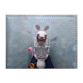 Обложка для студенческого билета с принтом Кролик с газетой в Кировске, натуральная кожа | Размер: 11*8 см; Печать на всей внешней стороне | rabbids | вантуз | горшок | зайцы засранцы | заяц | туалет