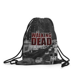 Рюкзак-мешок 3D с принтом The Walking Dead в Кировске, 100% полиэстер | плотность ткани — 200 г/м2, размер — 35 х 45 см; лямки — толстые шнурки, застежка на шнуровке, без карманов и подкладки | 
