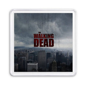 Магнит 55*55 с принтом The Walking Dead в Кировске, Пластик | Размер: 65*65 мм; Размер печати: 55*55 мм | the walking dead | америка | апокалипсис | глен | дерил | зомби | карл | кровь | рик | сша | ходячие мертвецы