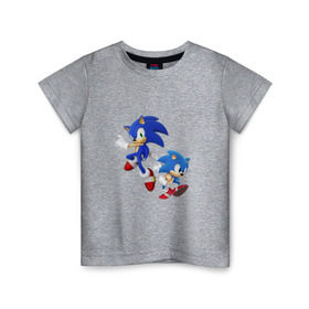 Детская футболка хлопок с принтом Sonic (Соник) в Кировске, 100% хлопок | круглый вырез горловины, полуприлегающий силуэт, длина до линии бедер | retro | sega | sonic