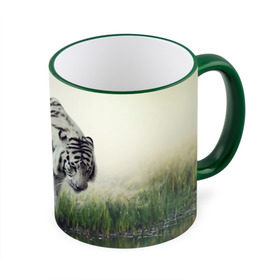 Кружка 3D с принтом Белый тигр в Кировске, керамика | ёмкость 330 мл | Тематика изображения на принте: дикая кошка | природа | тигр | хищник