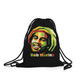 Рюкзак-мешок 3D с принтом Bob Marley в Кировске, 100% полиэстер | плотность ткани — 200 г/м2, размер — 35 х 45 см; лямки — толстые шнурки, застежка на шнуровке, без карманов и подкладки | Тематика изображения на принте: боб марли | регги