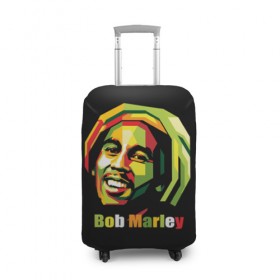 Чехол для чемодана 3D с принтом Bob Marley в Кировске, 86% полиэфир, 14% спандекс | двустороннее нанесение принта, прорези для ручек и колес | боб марли | регги