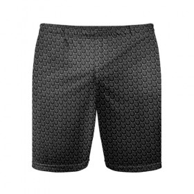 Мужские шорты 3D спортивные с принтом Black Iron в Кировске,  |  | black | iron | luxury | premium | vip | железный | премиум | соты | черный | эксклюзив