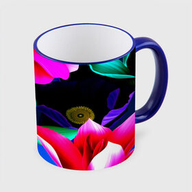Кружка 3D с принтом Цветочки в Кировске, керамика | ёмкость 330 мл | Тематика изображения на принте: розовые | цветы