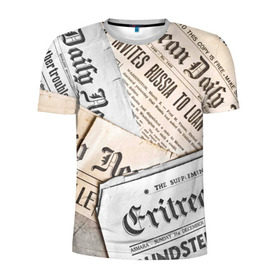 Мужская футболка 3D спортивная с принтом Газеты в Кировске, 100% полиэстер с улучшенными характеристиками | приталенный силуэт, круглая горловина, широкие плечи, сужается к линии бедра | газеты