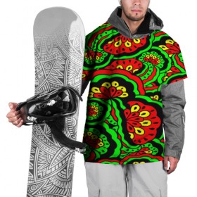 Накидка на куртку 3D с принтом Lishow в Кировске, 100% полиэстер |  | Тематика изображения на принте: зеленый | красный | орнамент | этно | яркий