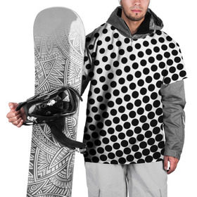 Накидка на куртку 3D с принтом Белый в горошек в Кировске, 100% полиэстер |  | Тематика изображения на принте: горошек | текстура | черный