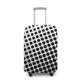 Чехол для чемодана 3D с принтом Белый в горошек в Кировске, 86% полиэфир, 14% спандекс | двустороннее нанесение принта, прорези для ручек и колес | горошек | текстура | черный
