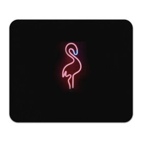 Коврик прямоугольный с принтом Светящийся фламинго в Кировске, натуральный каучук | размер 230 х 185 мм; запечатка лицевой стороны | неон | птицы | фламинго