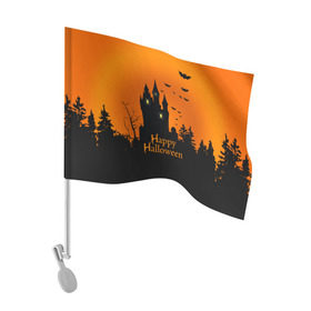 Флаг для автомобиля с принтом Halloween в Кировске, 100% полиэстер | Размер: 30*21 см | cat | dark | halloween | вамп | вампир | ведьма | готика | кот | кошка | магия | ночь | тыква | хэллоуин