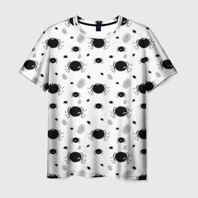 Мужская футболка 3D с принтом Паучки в Кировске, 100% полиэфир | прямой крой, круглый вырез горловины, длина до линии бедер | Тематика изображения на принте: патерн | паук | паутина