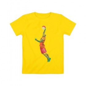 Детская футболка хлопок с принтом Баскетболист 2 в Кировске, 100% хлопок | круглый вырез горловины, полуприлегающий силуэт, длина до линии бедер | баскетбол | геометрия | мяч | спорт