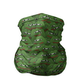 Бандана-труба 3D с принтом Грустные лягушки в Кировске, 100% полиэстер, ткань с особыми свойствами — Activecool | плотность 150‒180 г/м2; хорошо тянется, но сохраняет форму | frog | mem | sad | мем