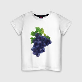 Детская футболка хлопок с принтом Виноград в Кировске, 100% хлопок | круглый вырез горловины, полуприлегающий силуэт, длина до линии бедер | виноград | геометрия | отдых | отпуск | тропик | фрукты