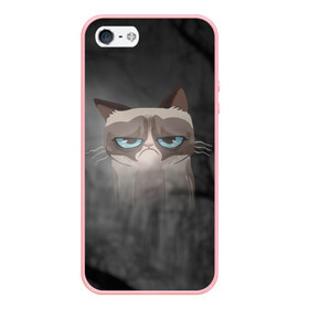 Чехол для iPhone 5/5S матовый с принтом Grumpy Cat в Кировске, Силикон | Область печати: задняя сторона чехла, без боковых панелей | кот | мем | угрюмый