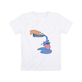 Детская футболка хлопок с принтом peach water в Кировске, 100% хлопок | круглый вырез горловины, полуприлегающий силуэт, длина до линии бедер | peach | tmblr | tumbler | water | вода | персик
