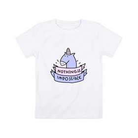 Детская футболка хлопок с принтом unicorn в Кировске, 100% хлопок | круглый вырез горловины, полуприлегающий силуэт, длина до линии бедер | Тематика изображения на принте: tmblr | tumbler | unicorn | единорог