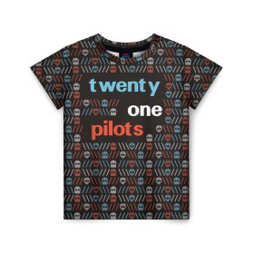 Детская футболка 3D с принтом Twenty one pilots в Кировске, 100% гипоаллергенный полиэфир | прямой крой, круглый вырез горловины, длина до линии бедер, чуть спущенное плечо, ткань немного тянется | 21 pilots