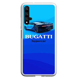 Чехол для Honor 20 с принтом Bugatti hypercar в Кировске, Силикон | Область печати: задняя сторона чехла, без боковых панелей | Тематика изображения на принте: bugatti | chiron | hypercar | бугатти | гиперкар | суперкар | широн