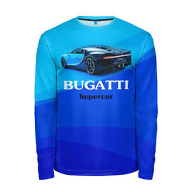 Мужской лонгслив 3D с принтом Bugatti hypercar в Кировске, 100% полиэстер | длинные рукава, круглый вырез горловины, полуприлегающий силуэт | bugatti | chiron | hypercar | бугатти | гиперкар | суперкар | широн