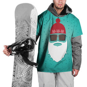Накидка на куртку 3D с принтом Санта хипстер в Кировске, 100% полиэстер |  | борода | дед мороз | новый год | подарок на новый год | санта | санта хипстер | снег | снежинки | хипстер