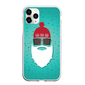 Чехол для iPhone 11 Pro матовый с принтом Санта хипстер в Кировске, Силикон |  | борода | дед мороз | новый год | подарок на новый год | санта | санта хипстер | снег | снежинки | хипстер