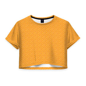 Женская футболка 3D укороченная с принтом Текстура апельсин в Кировске, 100% полиэстер | круглая горловина, длина футболки до линии талии, рукава с отворотами | orange | апельсин | еда | мода | стиль | текстура