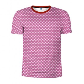 Мужская футболка 3D спортивная с принтом Текстура сердце в Кировске, 100% полиэстер с улучшенными характеристиками | приталенный силуэт, круглая горловина, широкие плечи, сужается к линии бедра | любовь | милая | розовая | сердце | текстура | чувства