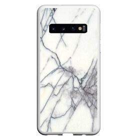 Чехол для Samsung Galaxy S10 с принтом Белый мрамор в Кировске, Силикон | Область печати: задняя сторона чехла, без боковых панелей | Тематика изображения на принте: каменный | камень